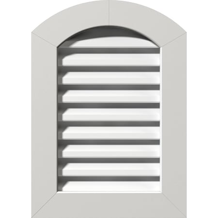 Arch Top Gable Vent Functional, PVC Gable Vent W/ 1 X 4 Flat Trim Frame, 12W X 18H